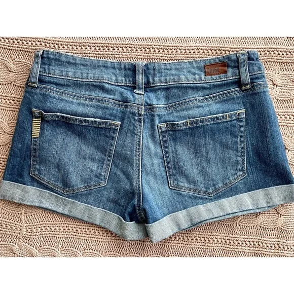 Paige Denim Cuffed Distressed Jean Shorts - Picture 2 of 5